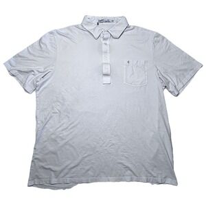 Cricquet Men's Polo Shirt XL White Cotton Short Sleeve Pocket Golf Casual